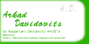 arkad davidovits business card